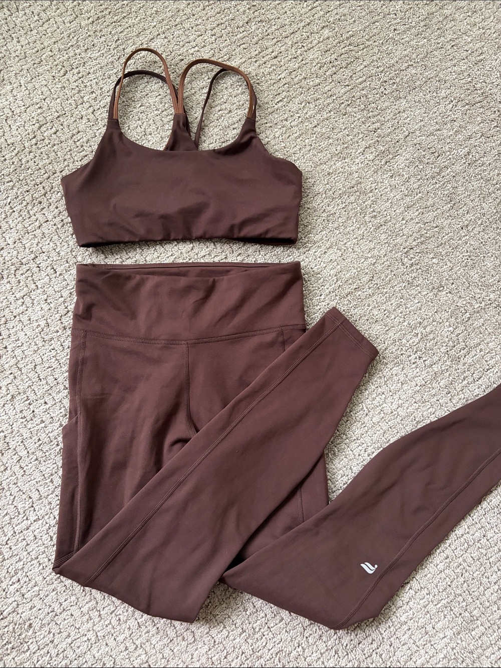 Fabletletcs Brown Activewear Set - Sports Bra & High-Waist Leggings